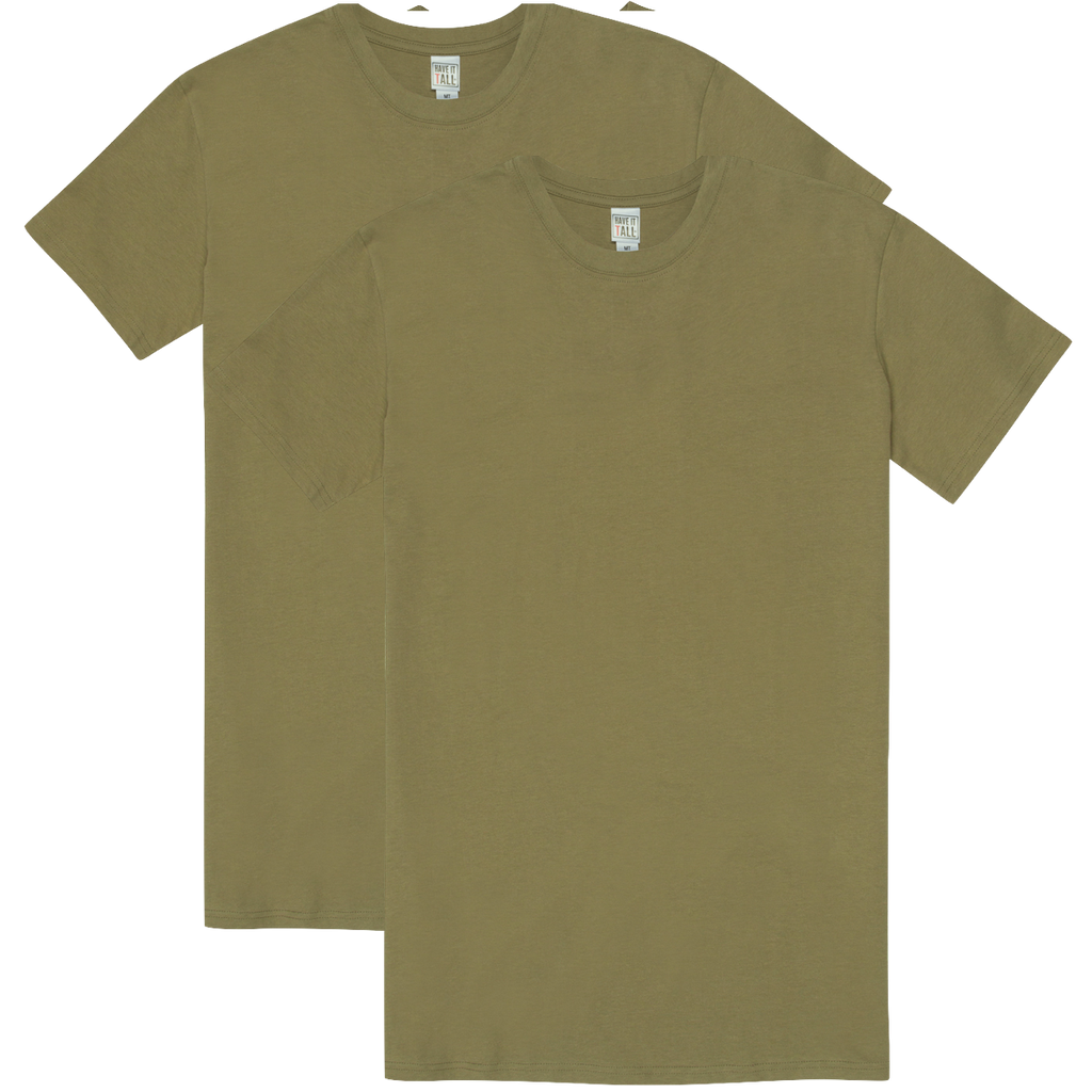 Have It Tall Classic Cotton T Shirt, Tan, 2 Pack - Have It Tall Europe