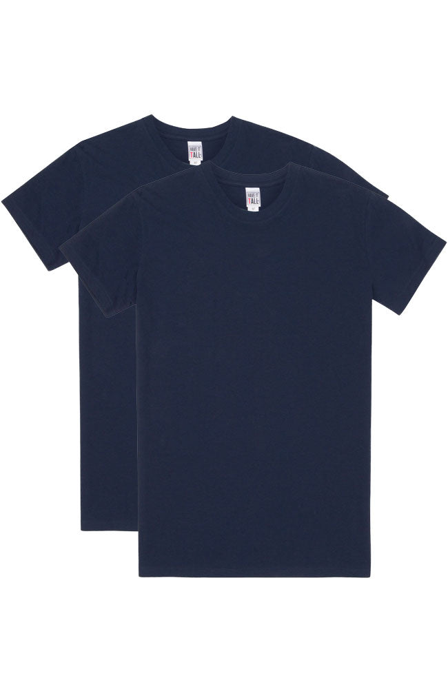 Have It Tall Classic Cotton T Shirt, Navy, 2 Pack - Have It Tall Europe