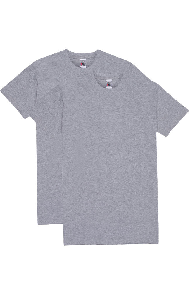 Have It Tall Classic Cotton T Shirt, Oxford Gray, 2 Pack - Have It Tall Europe