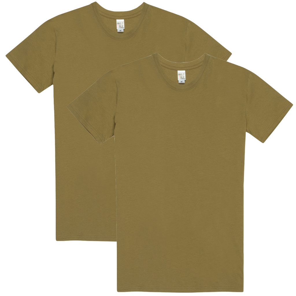 Have It Tall Classic Cotton T Shirt, Coyote Brown, 2 Pack - Have It Tall Europe