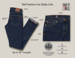 Have It Tall Straight Leg Indigo Stretch Denim Jeans - Have it Tall Europe