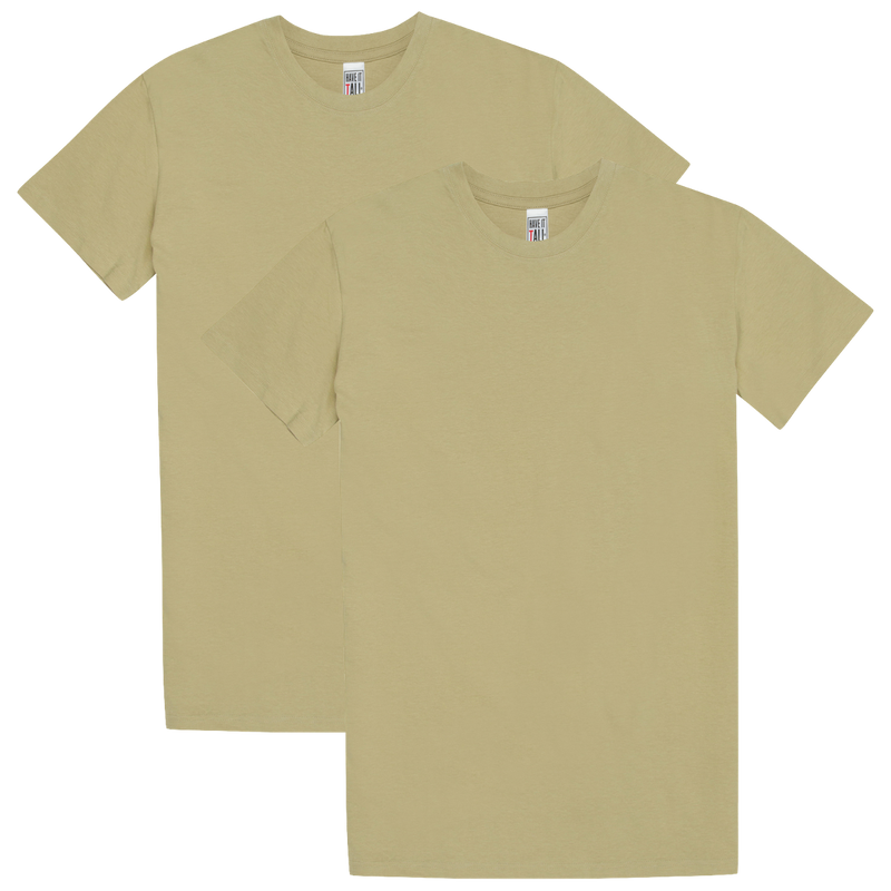 Have It Tall Classic Cotton T Shirt, Desert Sand, 2 Pack - Have It Tall Europe