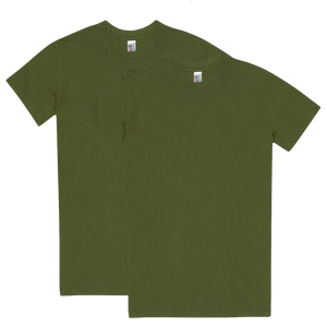 Have It Tall Classic Cotton T Shirt, OD Green 2 Pack - Have It Tall Europe