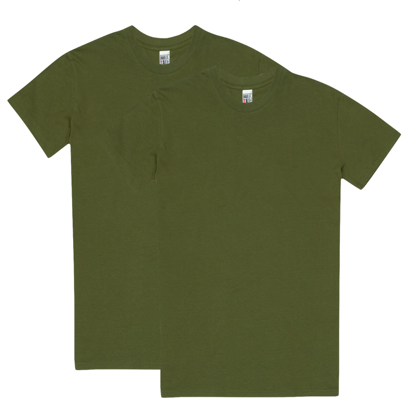 Have It Tall Classic Cotton T Shirt, OD Green 2 Pack - Have It Tall Europe